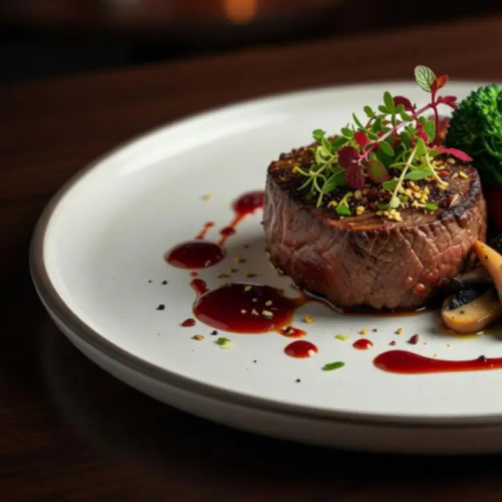 Signature main courses at TheKitchenTablle, including seared beef, ocean trout and seasonal sides